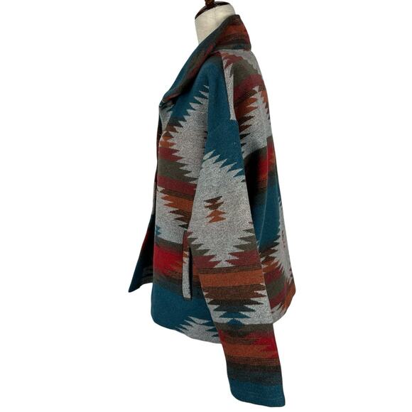 Blue B Collection Jacket Women Small Shacket Aztec Tribal Western Festival - Picture 2 of 12